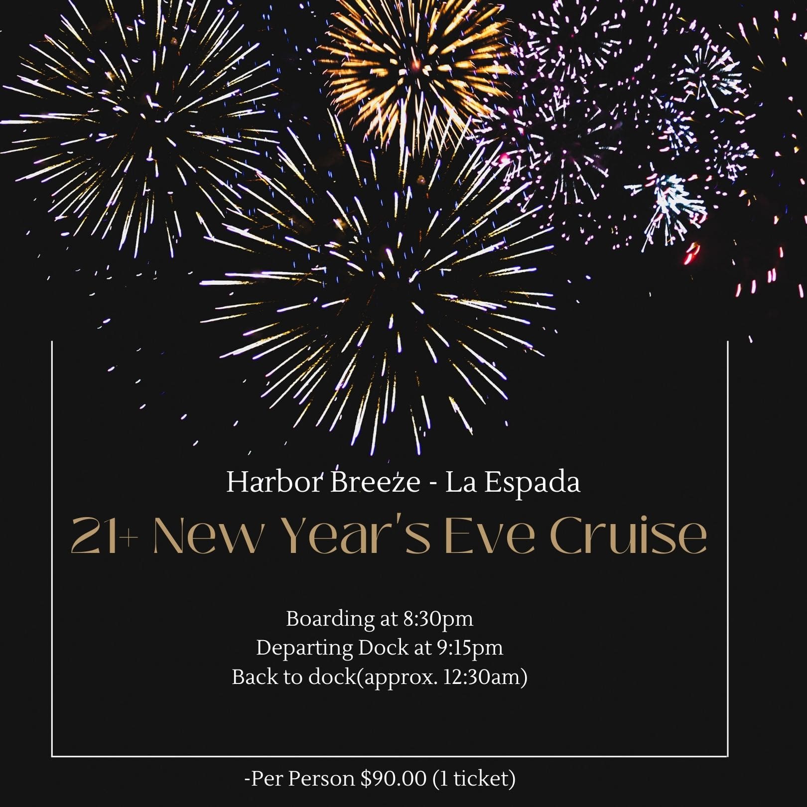21+ New Year’s Eve Cruise on La Espada